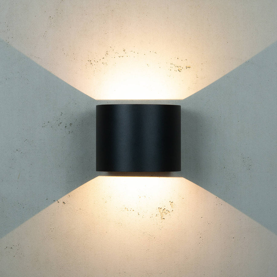 Mars Outdoor Wall Light — Matt Black, Up & Down LED