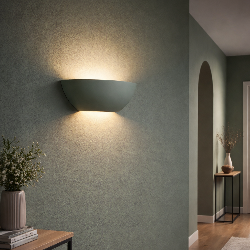 Bianca Paintable Up/Down Wall Light — Plaster, White
