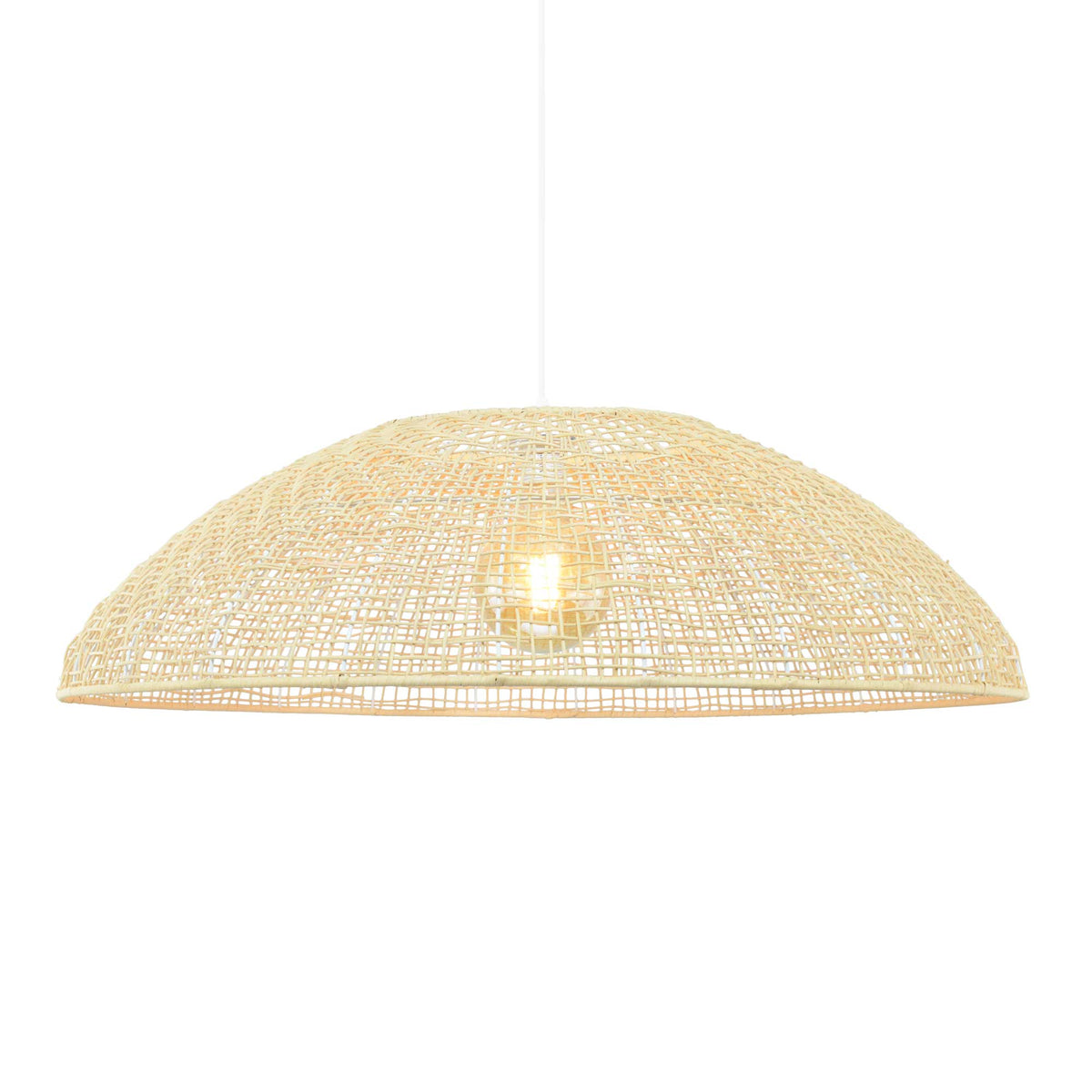 Natipe XXL Rattan Dome Pendant — Natural Woven, 85cm