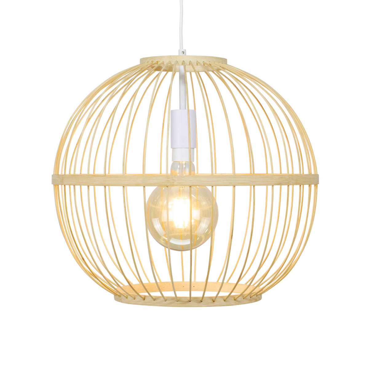 Nankin Bamboo Pendant Light — Natural Round, 45cm
