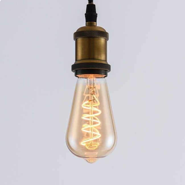 Lumara Spiral Filament E27 Bulb — 1800K, Amber Glass