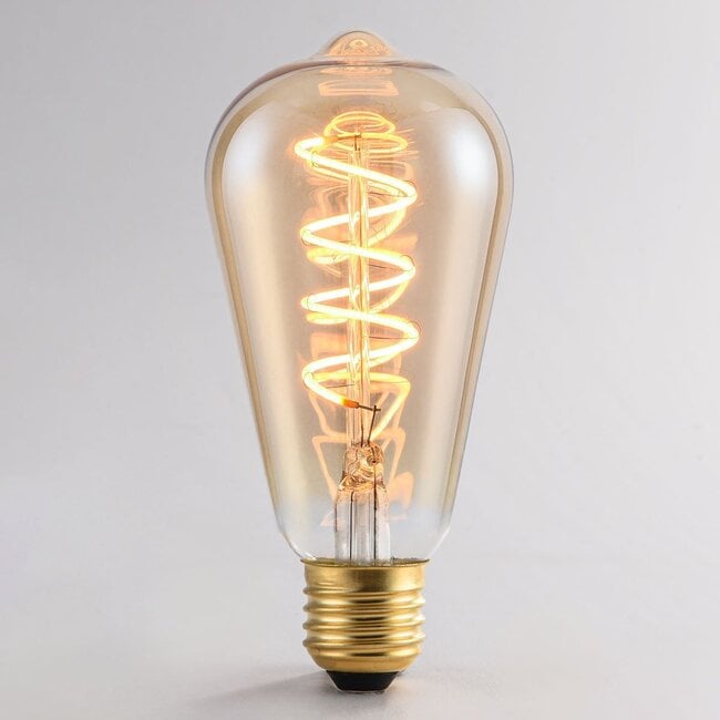 How Lumara Spiral Filament E27 Bulb — 1800K, Amber Glass lights a room