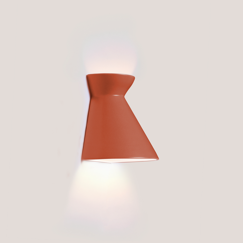 Kiro Ceramic Wall Light — Burnt Orange, Large in a room