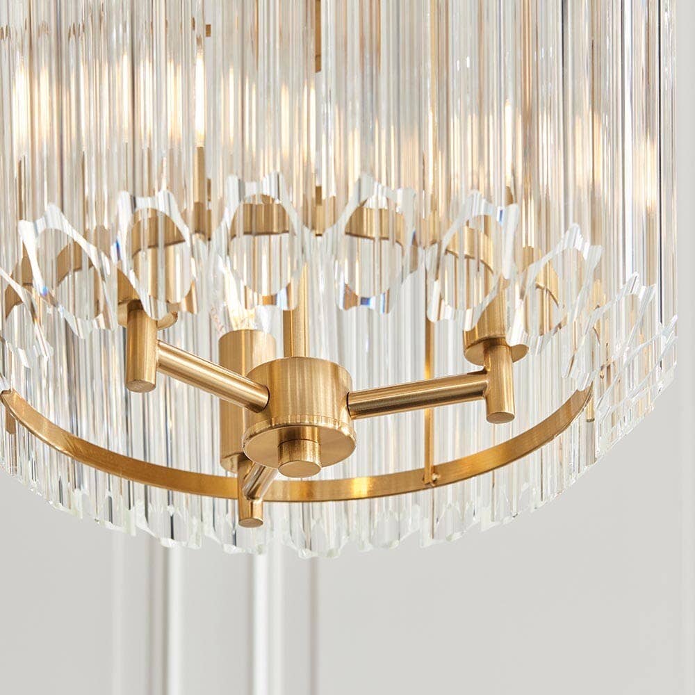 How Veyra 3-Light Drum Pendant — Glass, Gold lights a room
