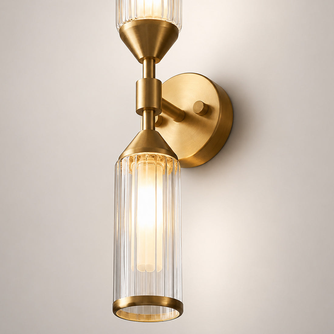 Apollo Cylinder Wall Light — Glass, Gold detail