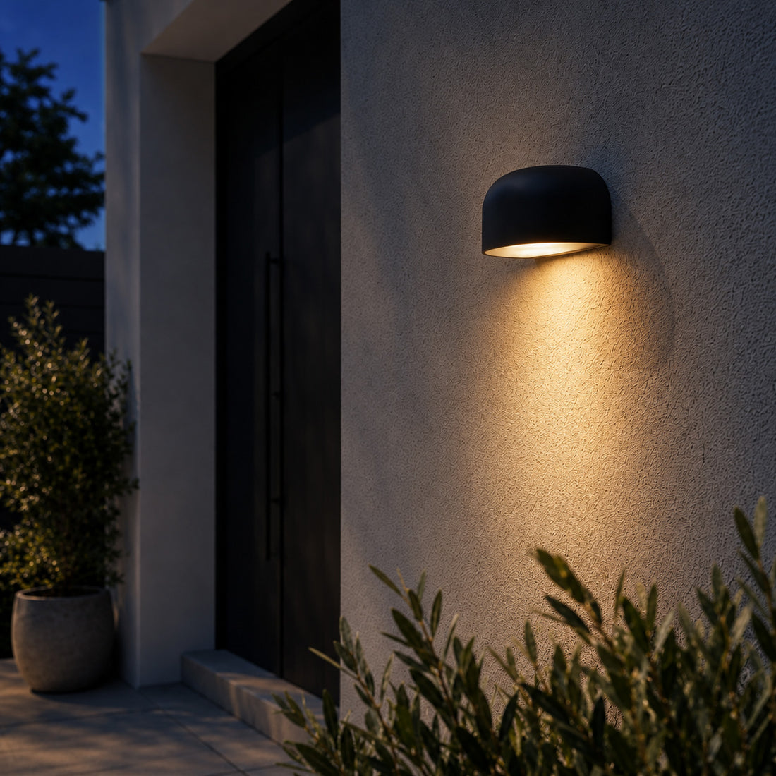 How Arcus Outdoor Wall Light — Matt Black, Danish Design lights a room