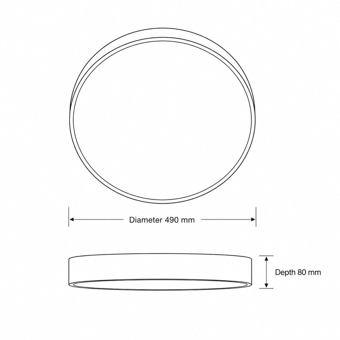 Dimensions for Aurelia Modern Round LED Ceiling Light — Dimmable, Gold