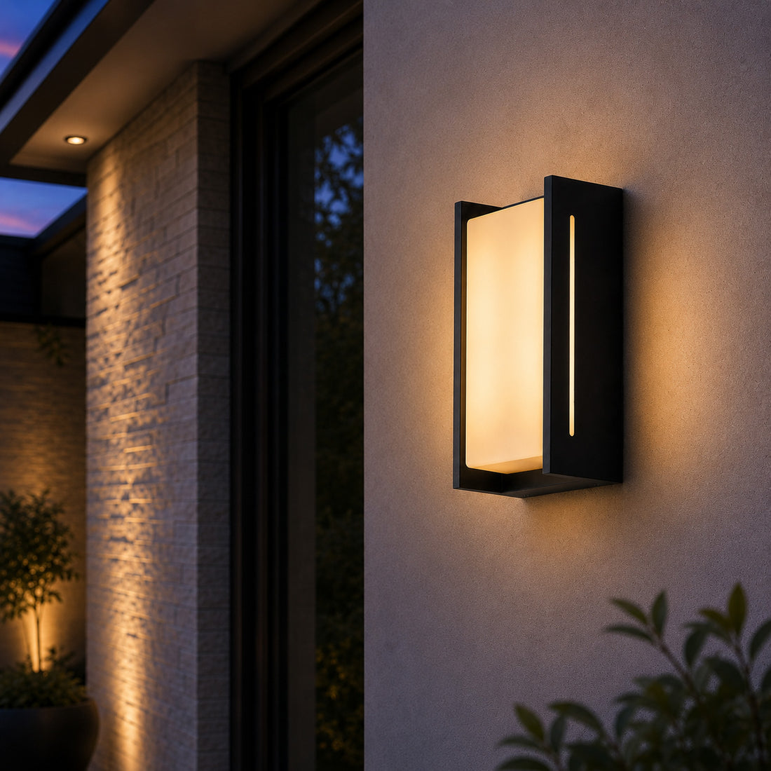 How Compact LED Outdoor Wall Light — Anthracite, 24cm lights a room