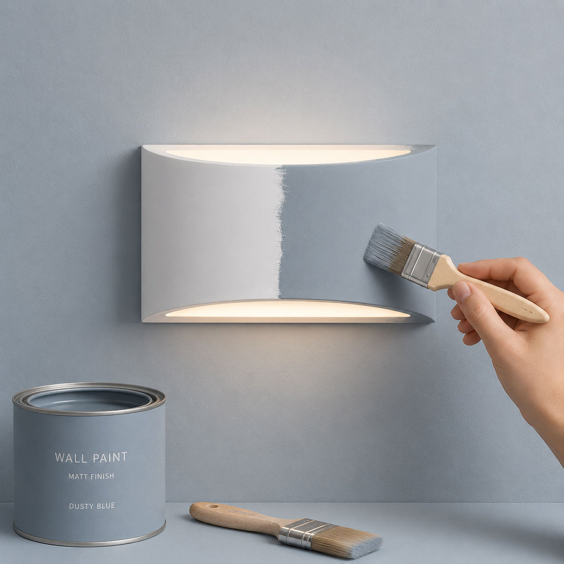 How Galea Paintable Up/Down Light — Plaster, White lights a room