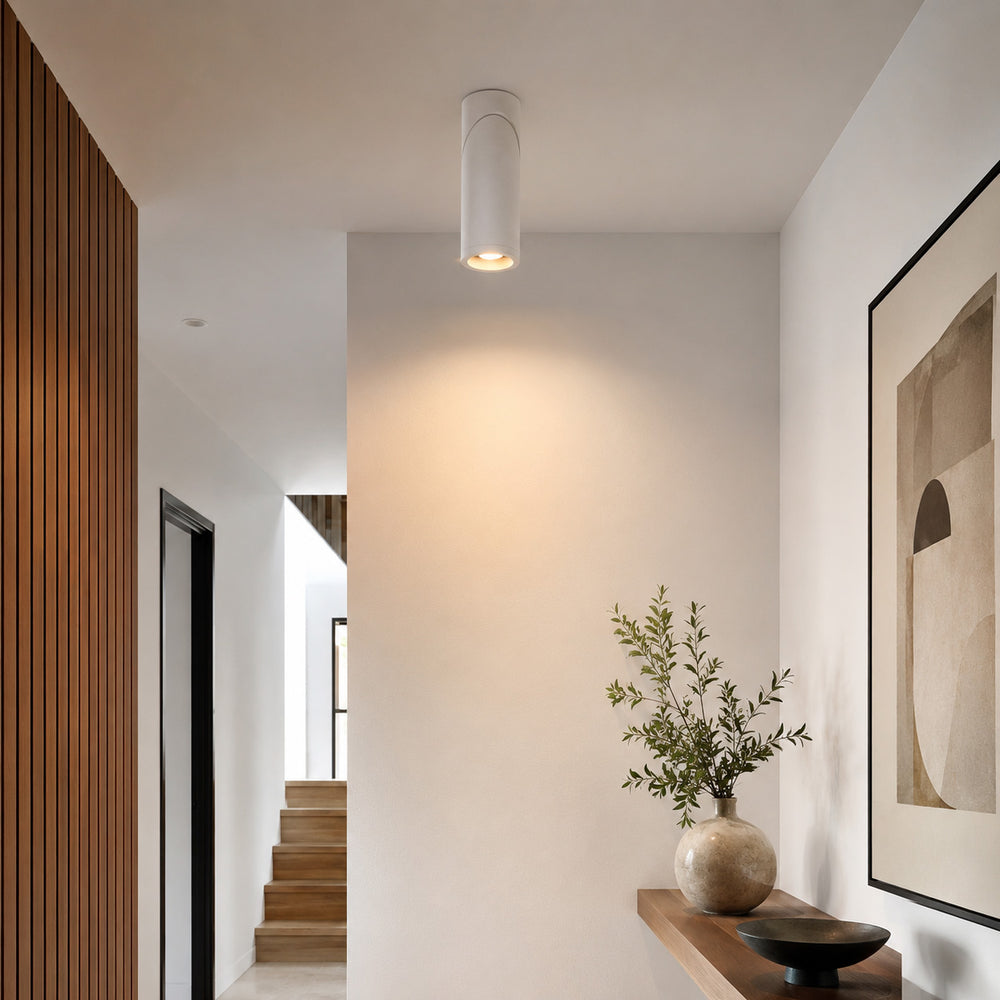 Genesis Aluminium Ceiling Spotlight — White, Adjustable after dark