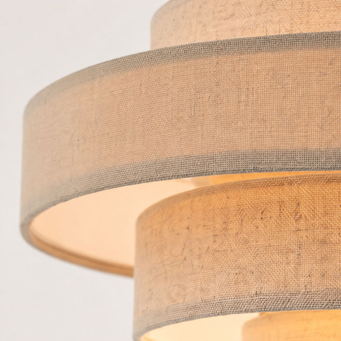 Linna Five-Tier Easy-Fit Pendant Shade — Oatmeal Linen detail