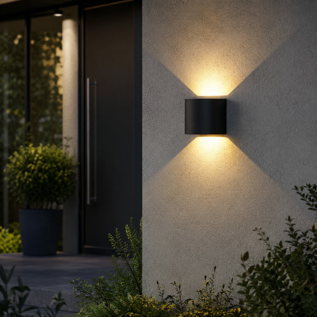 How Mars Outdoor Wall Light — Matt Black, Up & Down LED lights a room