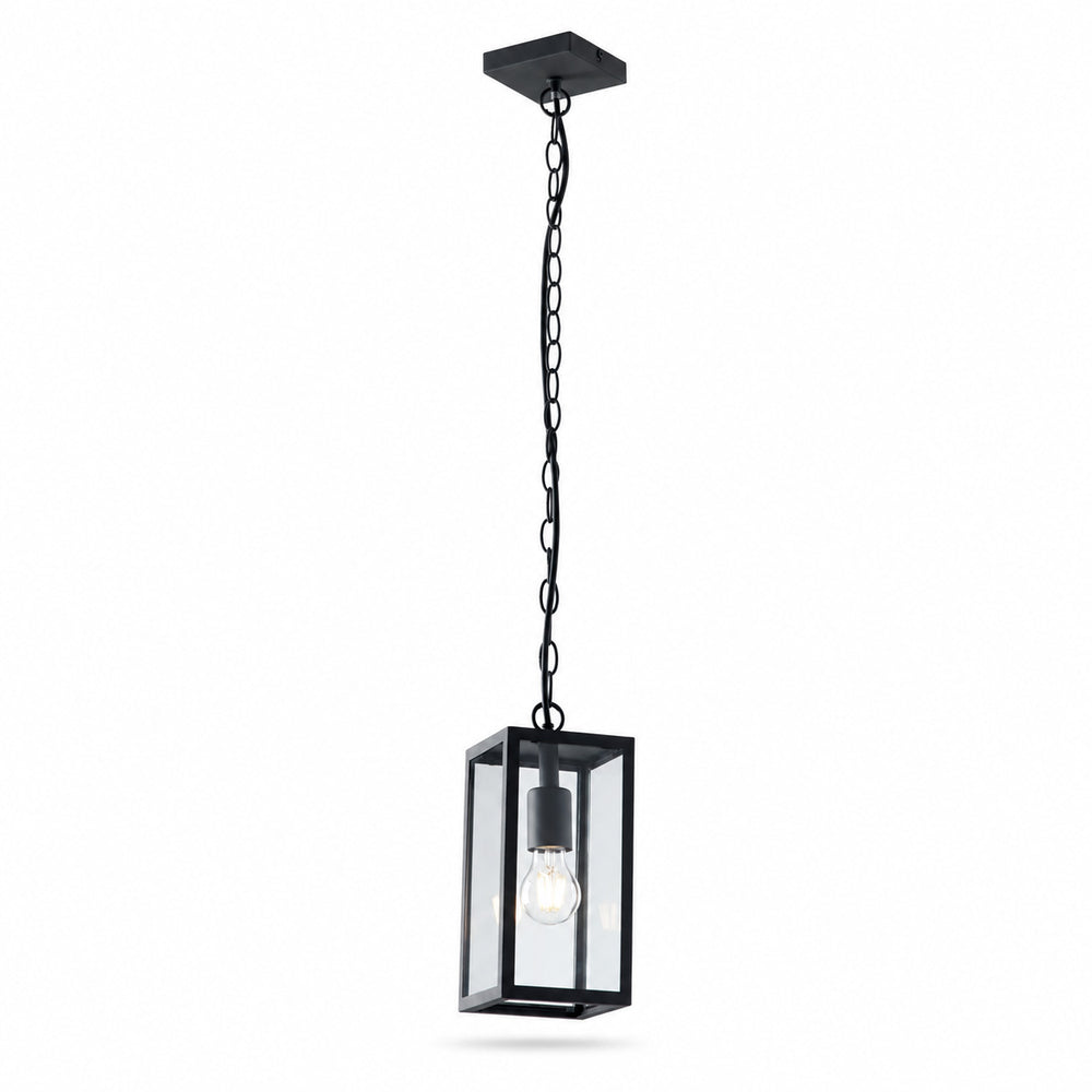 Anthracite detail on Mirage Outdoor Hanging Lantern — Anthracite, Adjustable Drop