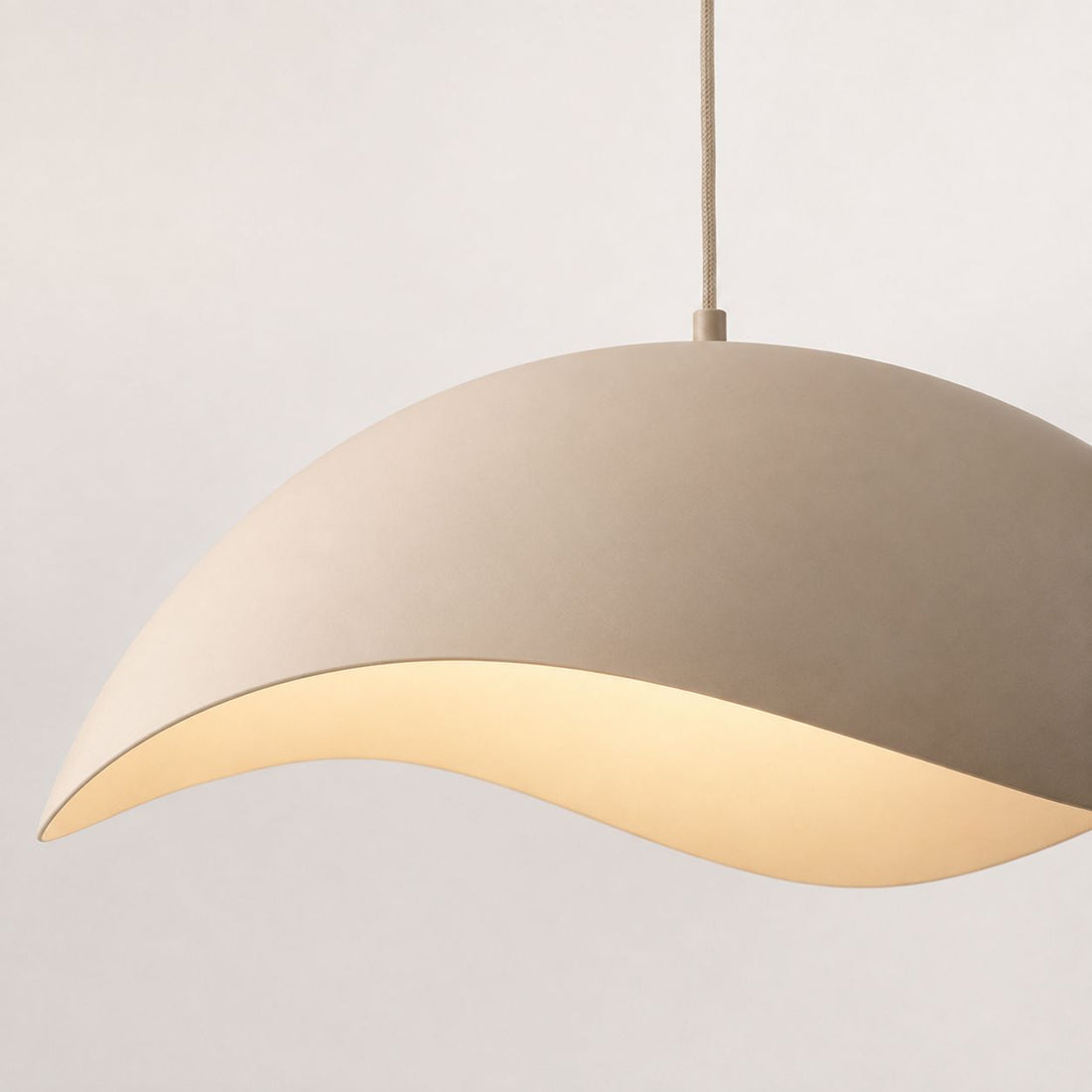 Nami Wavy Metal Pendant Light — Sand Taupe detail