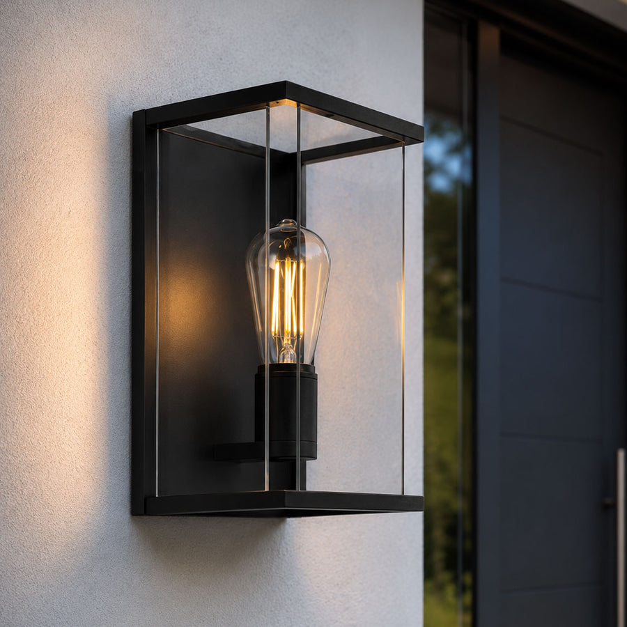 Ravenna Outdoor Box Wall Light — Glass, Anthracite