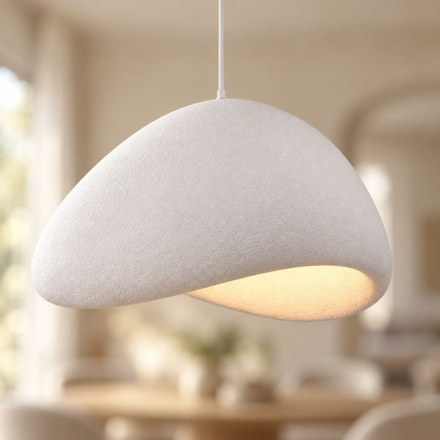 Senja Cloud Stone-Effect Pendant Light — White, 80 cm