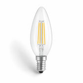 Solara E14 LED Candle Bulb — Dimmable, Clear, Warm White
