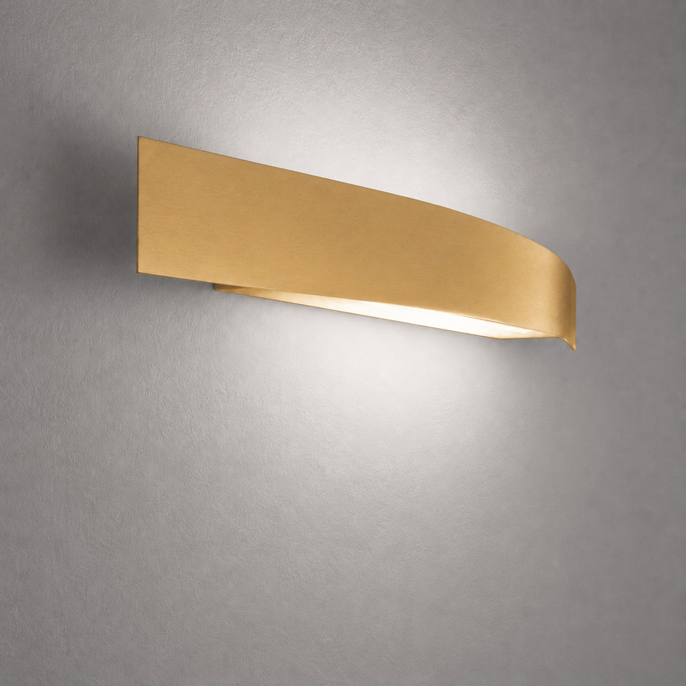 Satin Gold detail on Spoiler LED Wall Light — Satin Gold, CCT