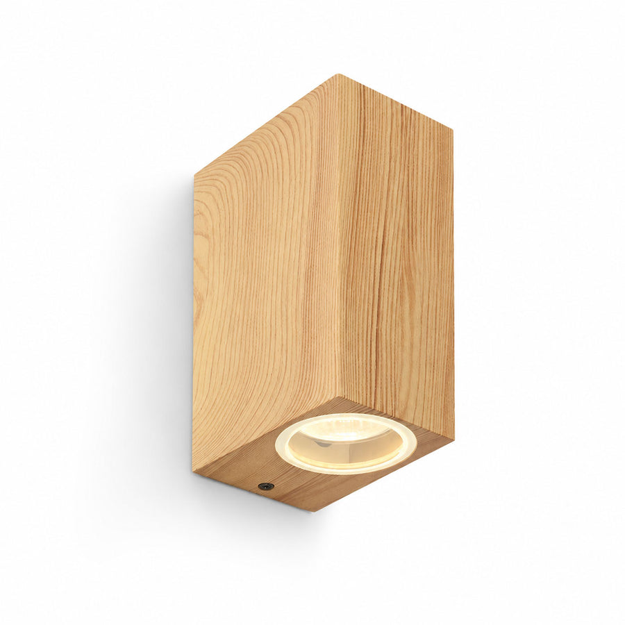 Talia Up Down Wall Light — Aluminium, Wood Effect