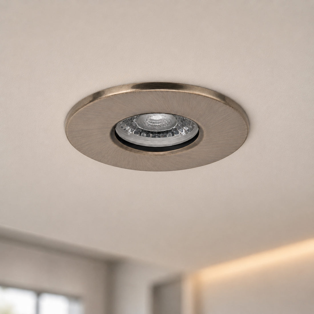 Valtari Slim Fire Rated Downlight — Antique Brass
