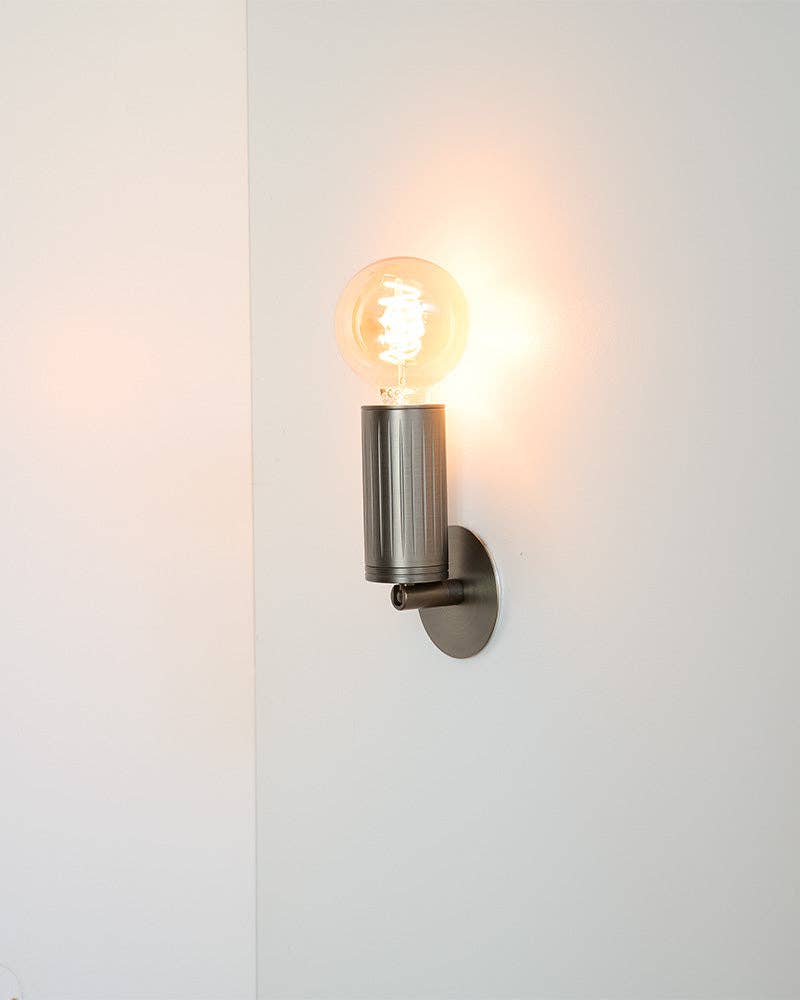 Luminar Box Mount Wall Lamp — Browned Brass, Exposed Bulb