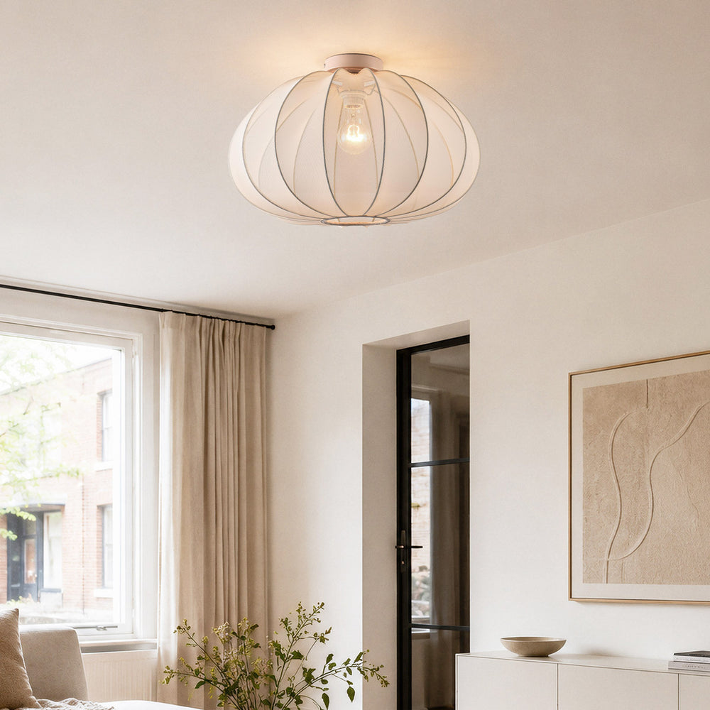 Light Beige detail on Amaro Fabric Ceiling Light — Light Beige, 50 cm