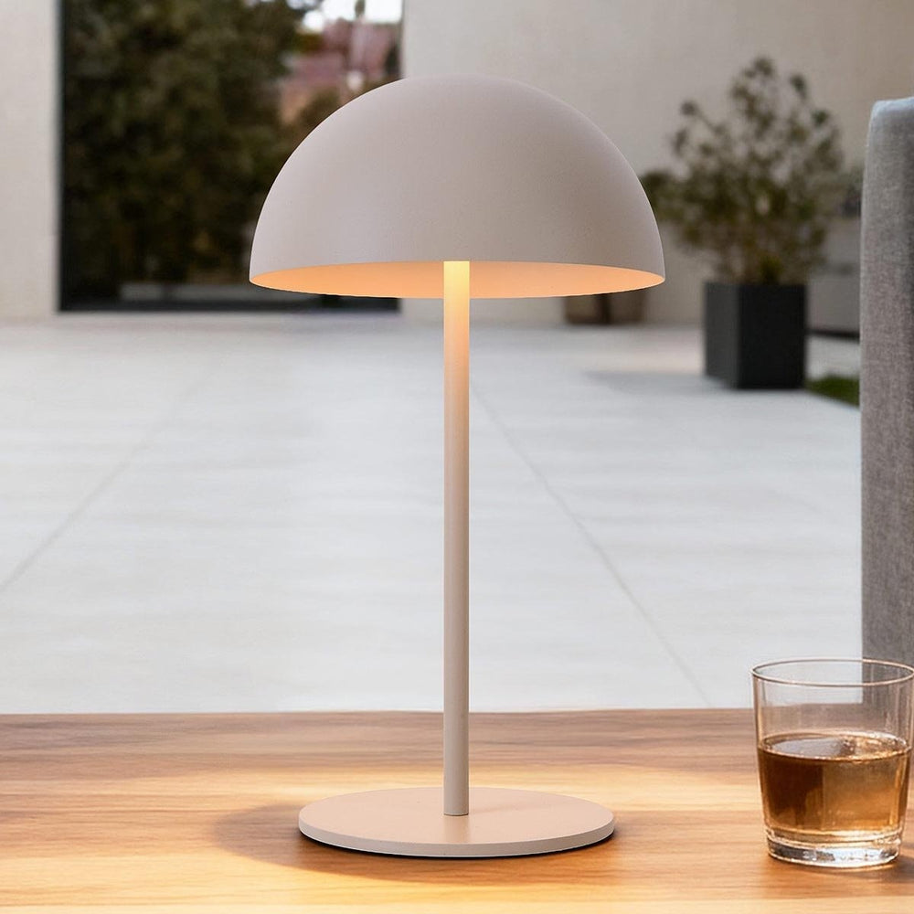 Fungo Rechargeable Mushroom Table Lamp — Beige in a room