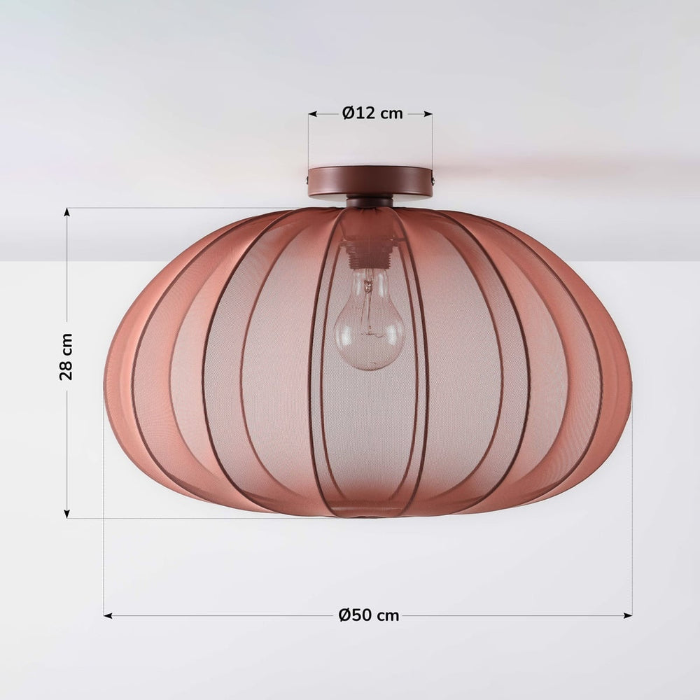 Amaro Fabric Ceiling Light — Terracotta Pink, 50 cm in a room