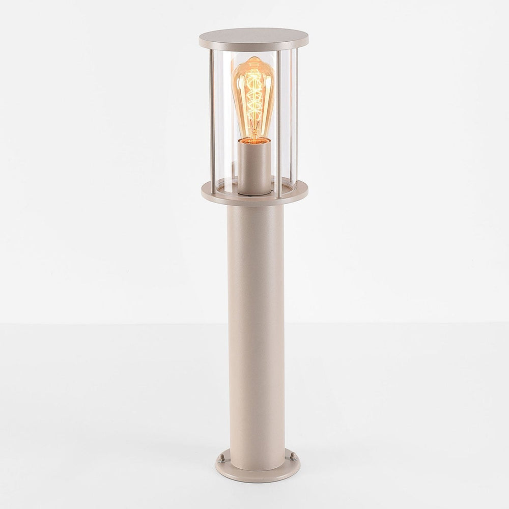 Dune Outdoor Post Light — Beige, Clear Glass, 60 cm in a room