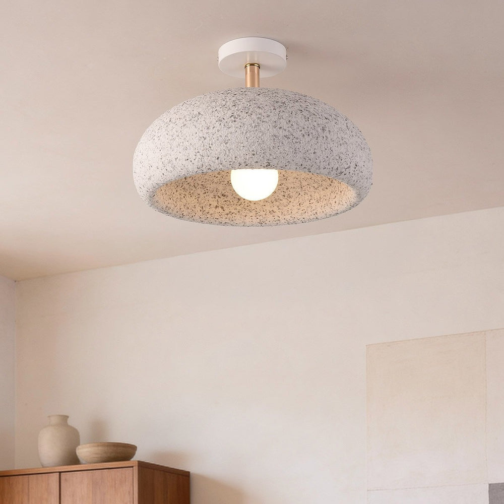 White detail on Zola Terrazzo-Effect Ceiling Light — White & Rose Gold