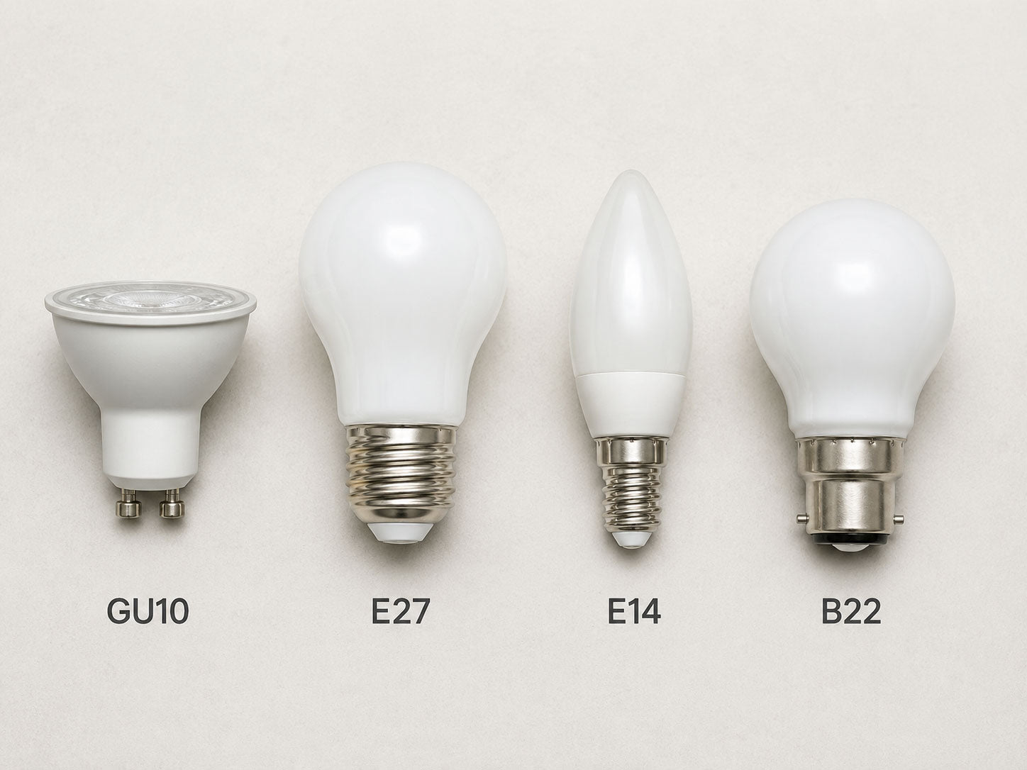 GU10 vs E27 (bulb fittings explained)