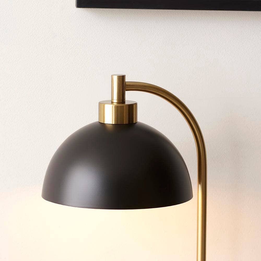 Aimee Black & Gold Task Table Lamp with Marble Base