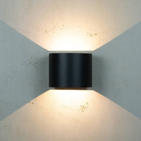 Mars Outdoor Wall Light — Matt Black, Up & Down LED