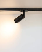 Black track spotlight in modern living room interior UK
