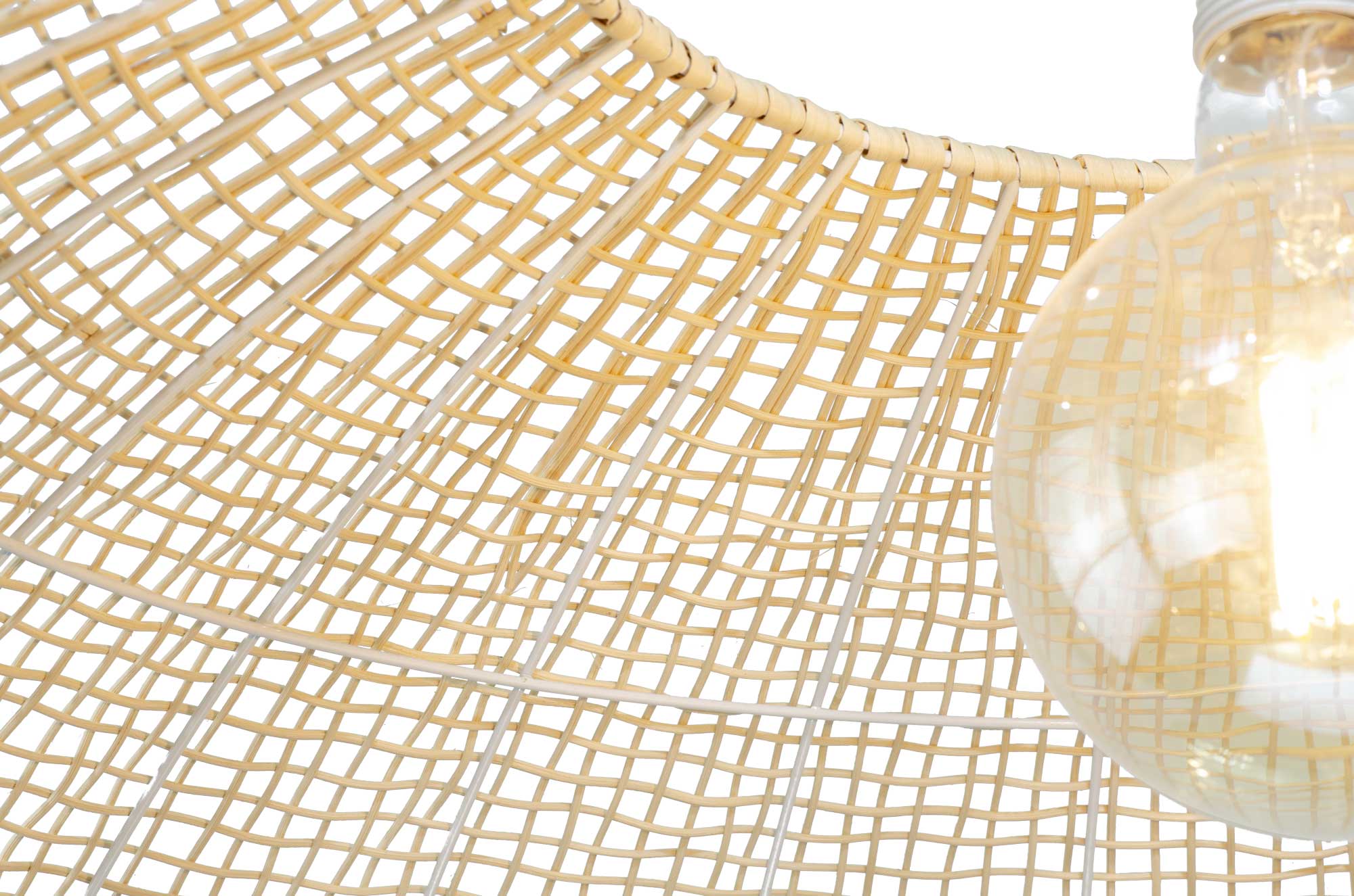 Natipe XXL Rattan Dome Pendant — Natural Woven, 85cm