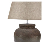 Close-up of hand-painted textured stone detail on Castello table lamp base