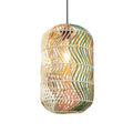 Fosco Braided Rattan Tube Pendant — Multi-Colour, 34.5cm