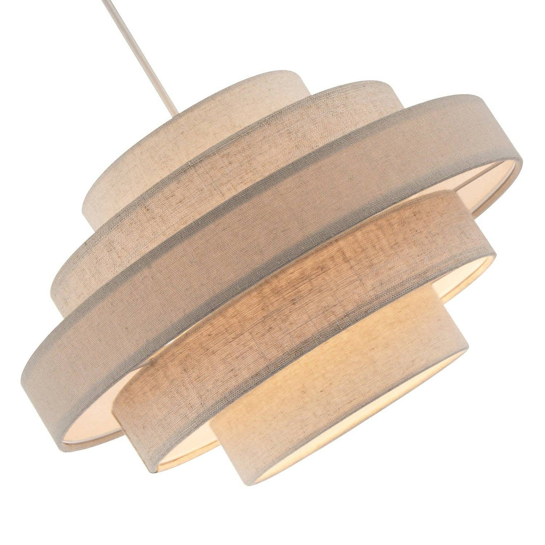 Linna Five-Tier Easy-Fit Pendant Shade — Oatmeal Linen