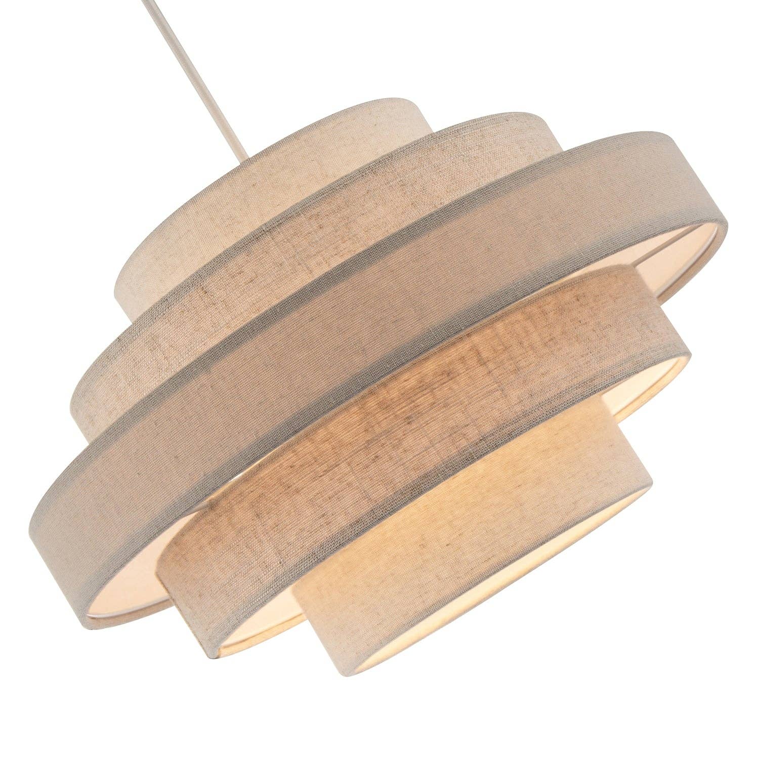 Linna Five-Tier Easy-Fit Pendant Shade — Oatmeal Linen