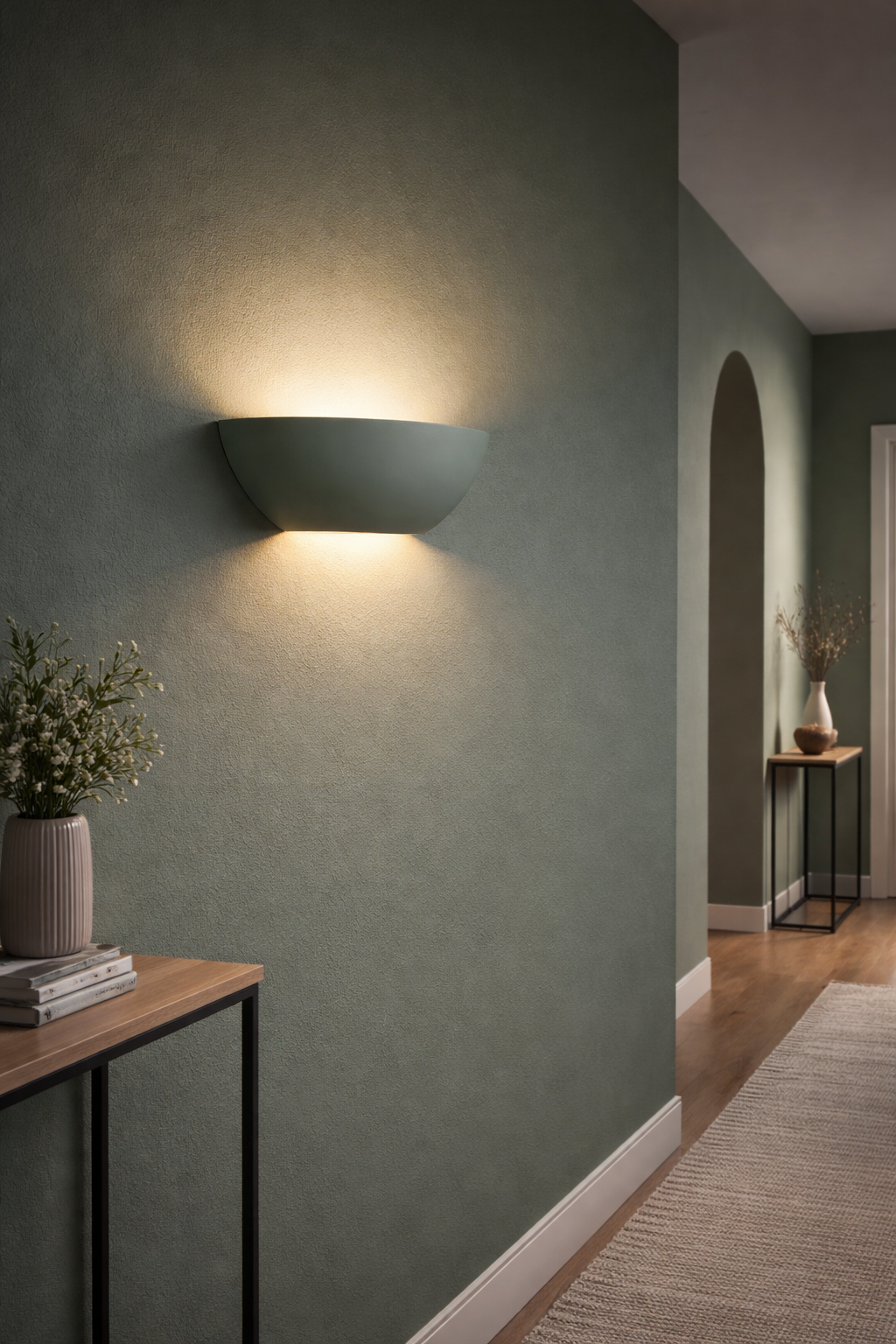 Bianca Paintable Up/Down Wall Light — Plaster, White detail