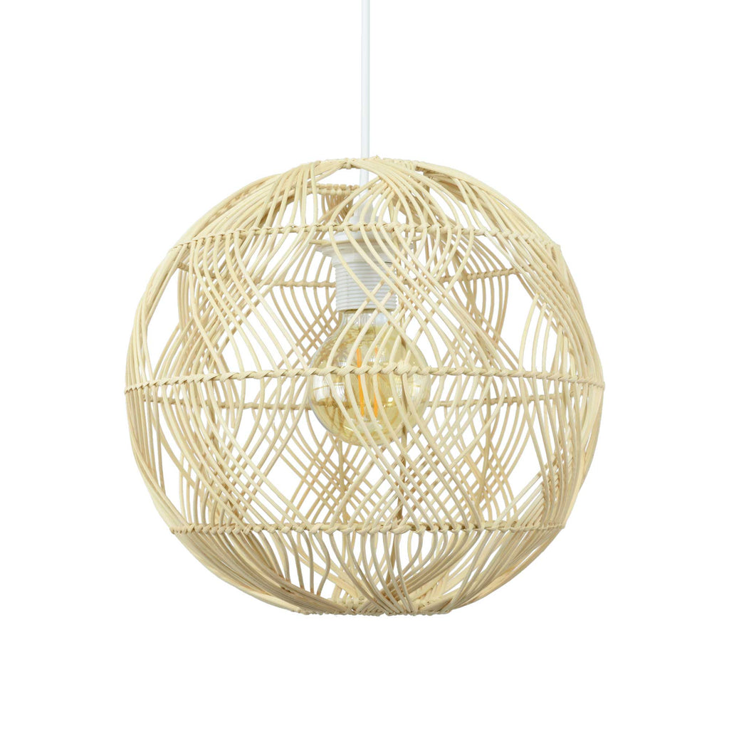 Jama Rattan Pendant Light — Natural Woven, 30cm