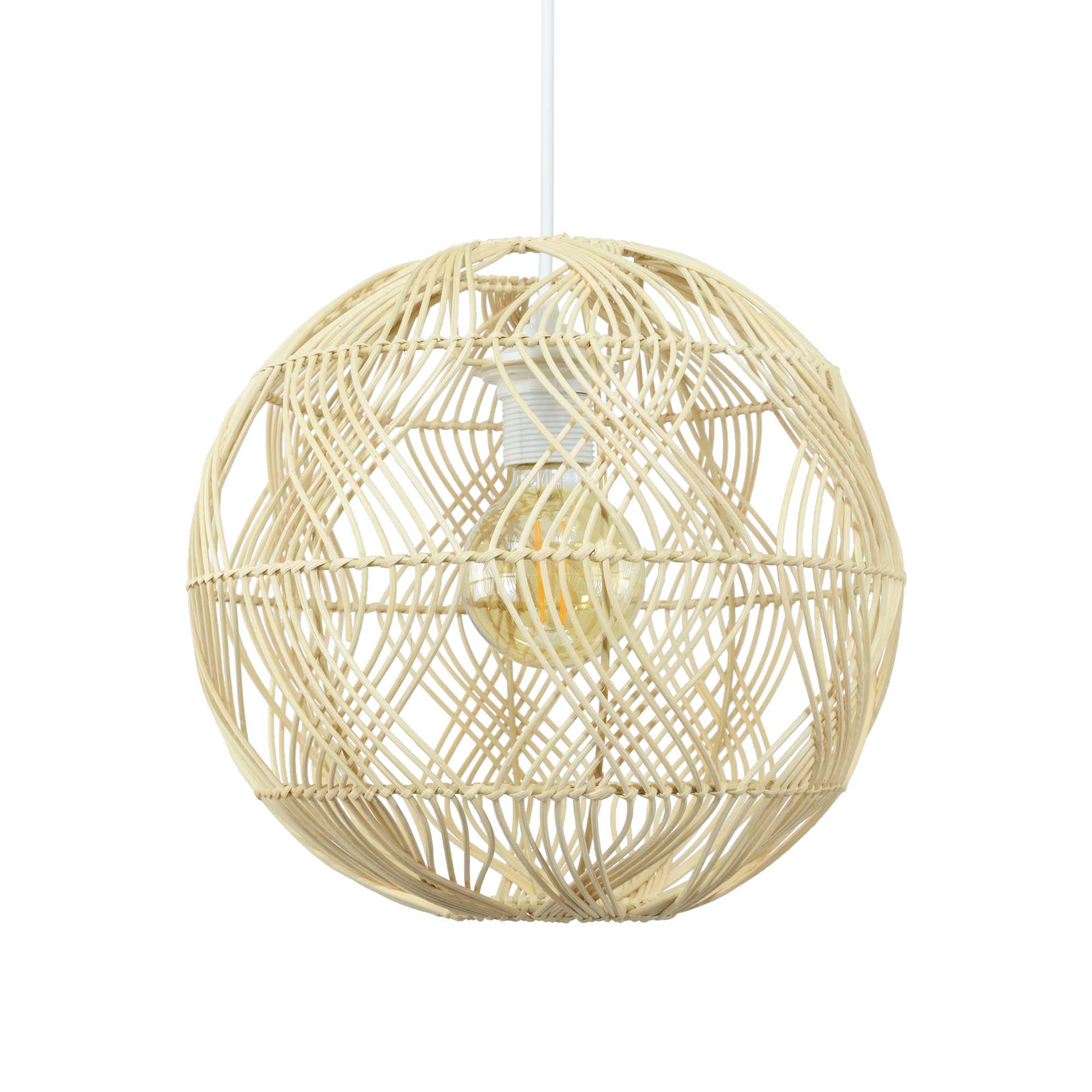 Jama Rattan Pendant Light — Natural Woven, 30cm