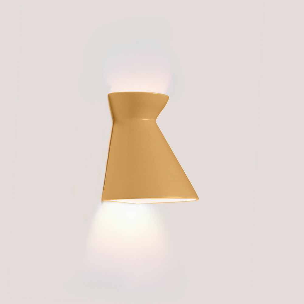 Kiro Ceramic Wall Light — Babouche Yellow, Small in a room