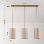 Liora 3-Light Linen Pendant Light — Beige