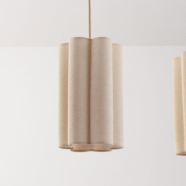 Liora 3-Light Linen Pendant Light — Beige detail