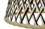 Linelle Woven Bamboo Pendant — Natural & Black, 40cm