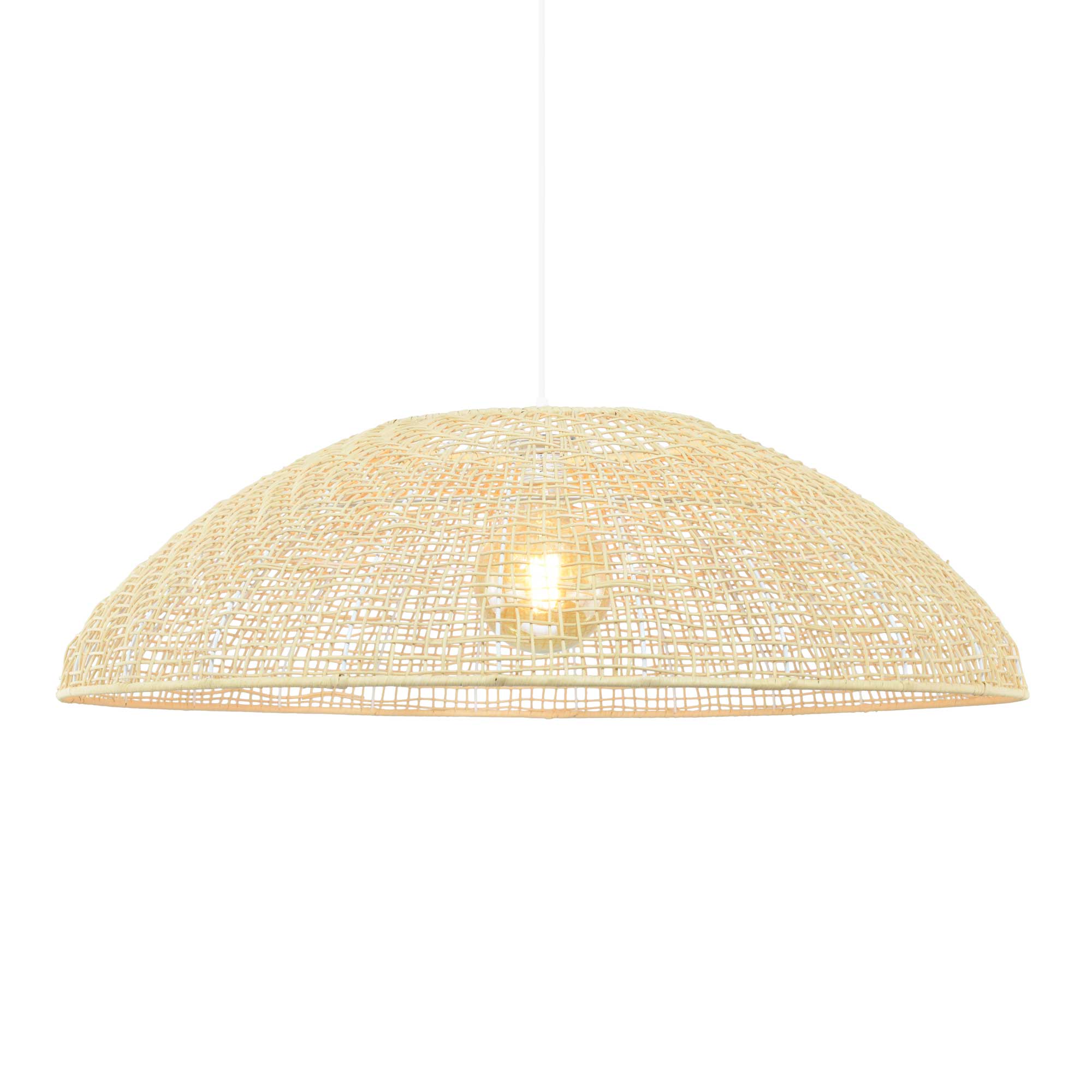 Natipe XXL Rattan Dome Pendant — Natural Woven, 85cm