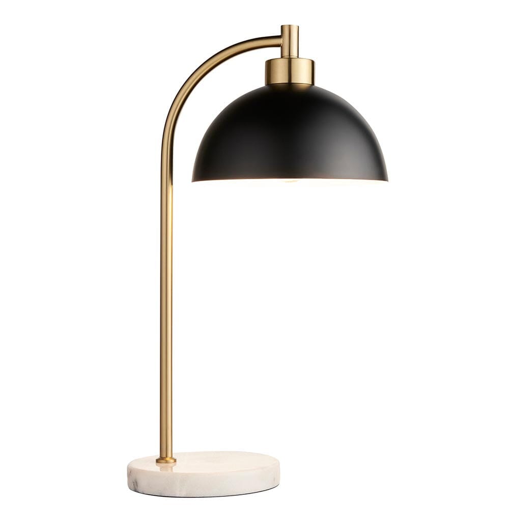 Aimee Black & Gold Task Table Lamp with Marble Base