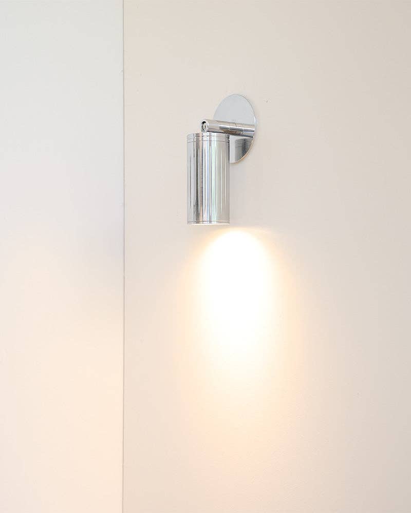 Steel detail on Luminar Box Mount Wall Spotlight — Steel