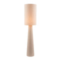 Arvid oatmeal linen floor lamp with drum shade in modern living room